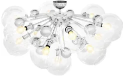 Casa Padrino Luxus Deckenleuchte Silber Ø 90 x H. 57 cm - Luxus Qualität