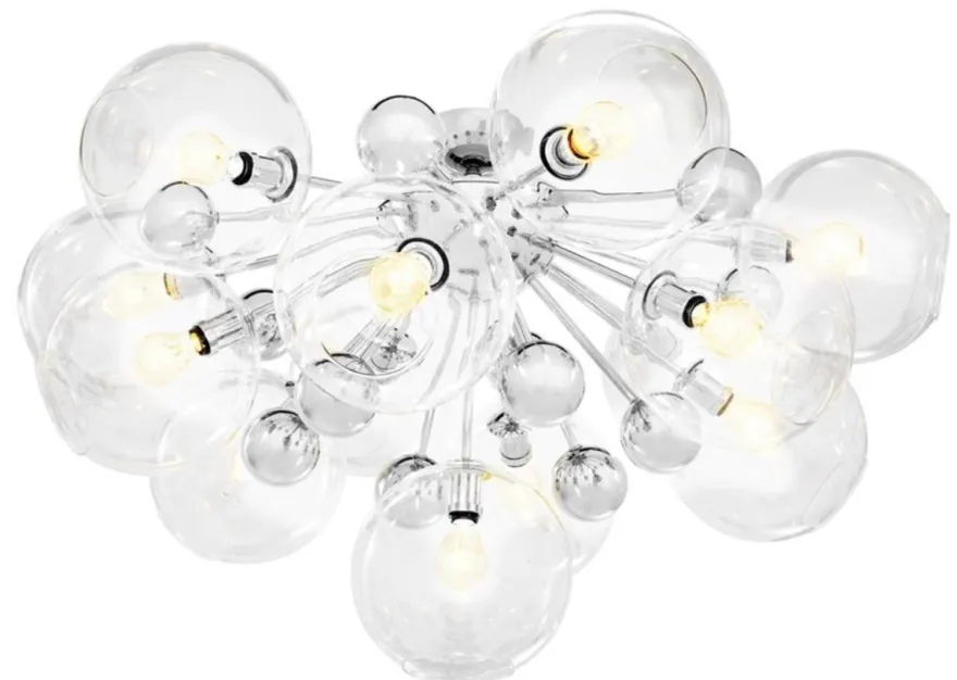 Casa Padrino Luxus Deckenleuchte Silber Ø 90 x H. 57 cm - Luxus Qualität