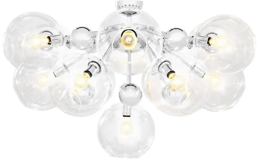 Casa Padrino Luxus Deckenleuchte Silber Ø 90 x H. 57 cm - Luxus Qualität