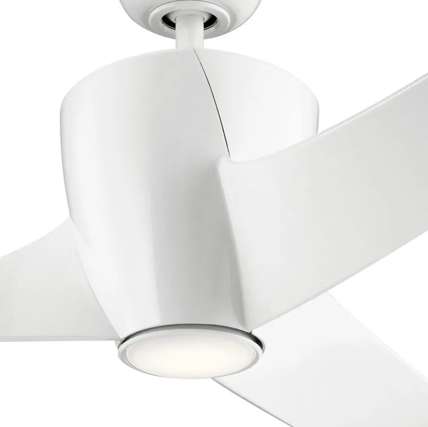 Casa Padrino Luxus Deckenventilator Weiß 142 x H. 41 cm - Moderner dimmbarer Ventilator mit LED Beleuchtung und Fernbedienung - Luxus Accessoires
