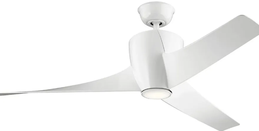 Casa Padrino Luxus Deckenventilator Weiß 142 x H. 41 cm - Moderner dimmbarer Ventilator mit LED Beleuchtung und Fernbedienung - Luxus Accessoires