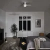 Casa Padrino Luxus Deckenventilator Matt Weiß 86 x H. 28 cm - Moderner dimmbarer Ventilator mit LED Beleuchtung und Fernbedienung - Luxus Kollektion