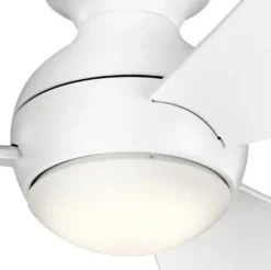 Casa Padrino Luxus Deckenventilator Matt Weiß 86 x H. 28 cm - Moderner dimmbarer Ventilator mit LED Beleuchtung und Fernbedienung - Luxus Kollektion