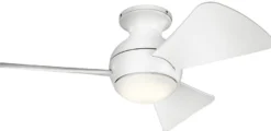 Casa Padrino Luxus Deckenventilator Matt Weiß 86 x H. 28 cm - Moderner dimmbarer Ventilator mit LED Beleuchtung und Fernbedienung - Luxus Kollektion