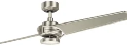 Casa Padrino Luxus Deckenventilator mit LED Beleuchtung und Fernbedienung Silber / Champagnerfarben 142 x H. 35 cm - Luxus Qualität