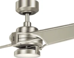 Casa Padrino Luxus Deckenventilator mit LED Beleuchtung und Fernbedienung Silber / Champagnerfarben 142 x H. 35 cm - Luxus Qualität