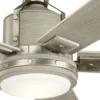 Casa Padrino Luxus Deckenventilator Silber / Grau 132 x H. 43 cm - Moderner dimmbarer Ventilator mit LED Beleuchtung und Fernbedienung - Luxus Accessoires