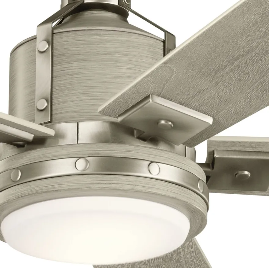 Casa Padrino Luxus Deckenventilator Silber / Grau 132 x H. 43 cm - Moderner dimmbarer Ventilator mit LED Beleuchtung und Fernbedienung - Luxus Accessoires