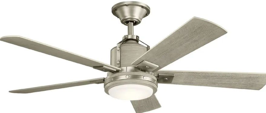 Casa Padrino Luxus Deckenventilator Silber / Grau 132 x H. 43 cm - Moderner dimmbarer Ventilator mit LED Beleuchtung und Fernbedienung - Luxus Accessoires