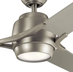 Casa Padrino Luxus Deckenventilator Matt Silber 152 x H. 46 cm - Moderner dimmbarer Ventilator mit LED Beleuchtung und Fernbedienung - Luxus Kollektion