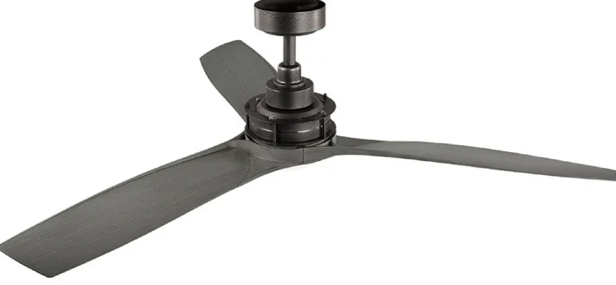 Casa Padrino Luxus Deckenventilator Schwarz / Grau 142 x H. 36 cm - Moderner Ventilator mit Fernbedienung - Luxus Qualität
