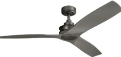 Casa Padrino Luxus Deckenventilator Schwarz / Grau 142 x H. 36 cm - Moderner Ventilator mit Fernbedienung - Luxus Qualität