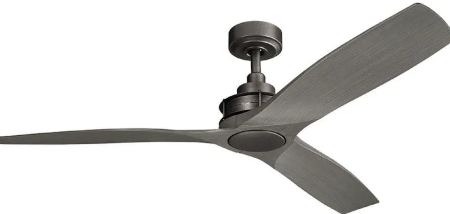 Casa Padrino Luxus Deckenventilator Schwarz / Grau 142 x H. 36 cm - Moderner Ventilator mit Fernbedienung - Luxus Qualität