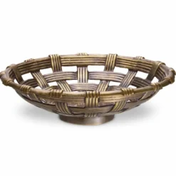 Casa Padrino Luxus Deko Aluminium Schale Vintage Messing 34,5 cm - Deko Accessoires