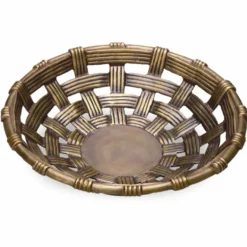 Casa Padrino Luxus Deko Aluminium Schale Vintage Messing 34,5 cm - Deko Accessoires