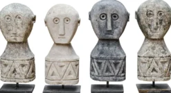 Casa Padrino Luxus Deko Antik Stil Naturstein Statuen 5er Set - Stein Skulpturen - Stein Figuren - Deko Accessoires - Schreibtisch Deko - Wohnzimmer Deko - Luxus Möbel