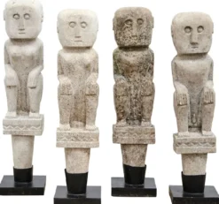 Casa Padrino Luxus Deko Antik Stil Naturstein Statuen Set - Stein Skulpturen - Stein Figuren - Wohnzimmer Deko - Büro Deko - Deko Accessoires - Luxus Möbel
