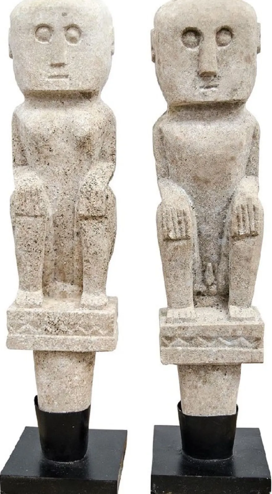 Casa Padrino Luxus Deko Antik Stil Naturstein Statuen Set - Stein Skulpturen - Stein Figuren - Wohnzimmer Deko - Büro Deko - Deko Accessoires - Luxus Möbel