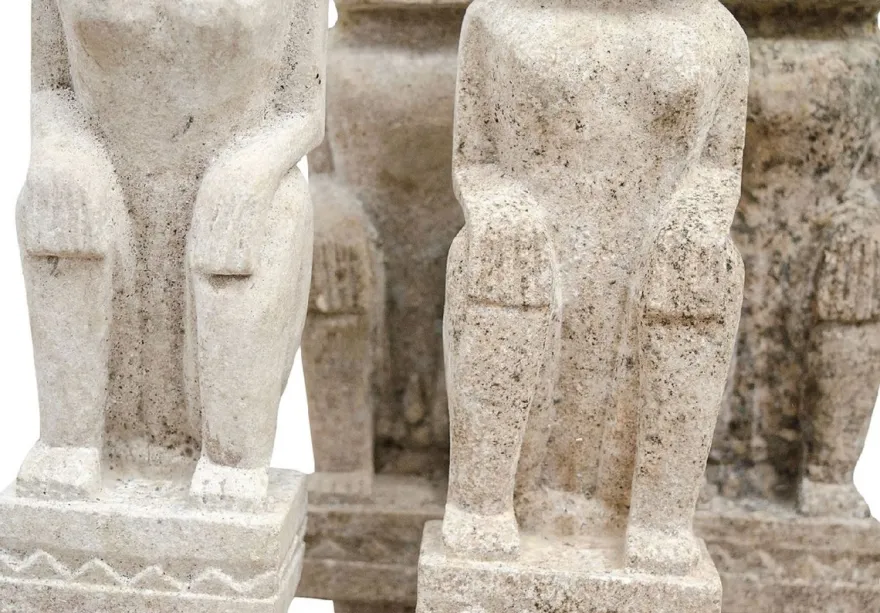 Casa Padrino Luxus Deko Antik Stil Naturstein Statuen Set - Stein Skulpturen - Stein Figuren - Wohnzimmer Deko - Büro Deko - Deko Accessoires - Luxus Möbel