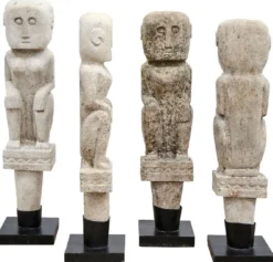 Casa Padrino Luxus Deko Antik Stil Naturstein Statuen Set - Stein Skulpturen - Stein Figuren - Wohnzimmer Deko - Büro Deko - Deko Accessoires - Luxus Möbel