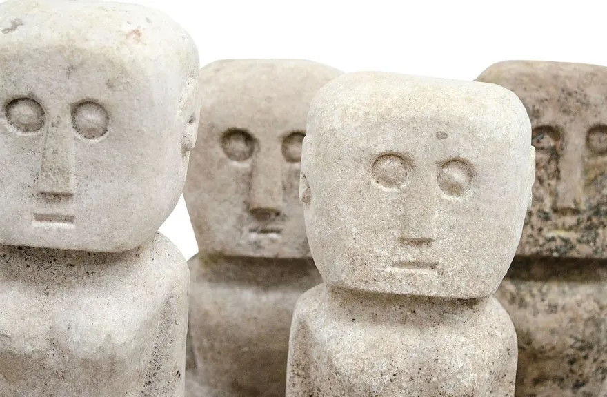 Casa Padrino Luxus Deko Antik Stil Naturstein Statuen Set - Stein Skulpturen - Stein Figuren - Wohnzimmer Deko - Büro Deko - Deko Accessoires - Luxus Möbel