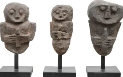 Casa Padrino Luxus Deko Antik Stil Naturstein Statuen Set - Stein Skulpturen - Stein Figuren - Schreibtisch Deko - Wohnzimmer Deko - Deko Accessoires - Luxus Möbel