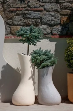 Casa Padrino Luxus Deko Blumentopf Grau H. 76 cm - Beton Pflanzentopf