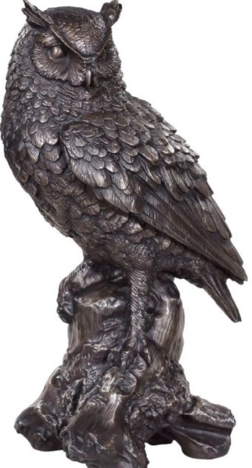 Casa Padrino Luxus Deko Bronzefigur Eule Bronze 19 x 15 x H. 36 cm - Bronze Skulptur