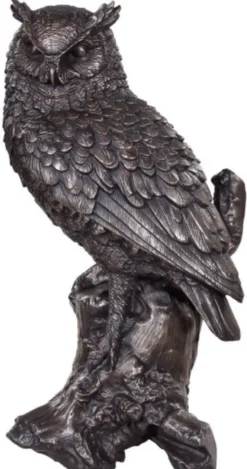 Casa Padrino Luxus Deko Bronzefigur Eule Bronze 19 x 15 x H. 36 cm - Bronze Skulptur