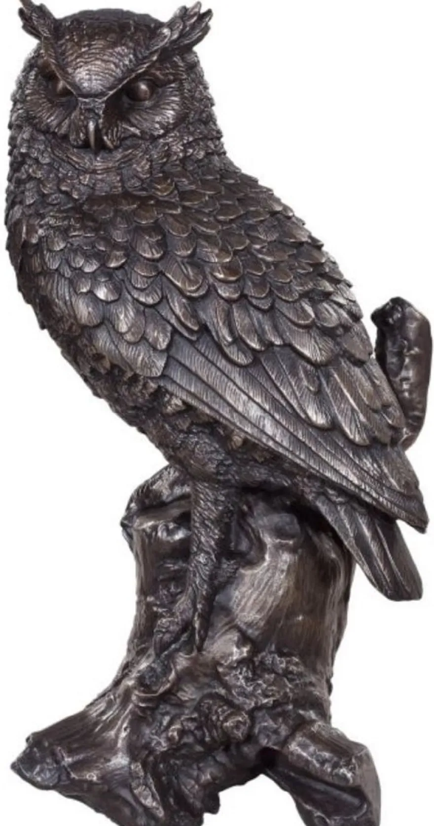 Casa Padrino Luxus Deko Bronzefigur Eule Bronze 19 x 15 x H. 36 cm - Bronze Skulptur