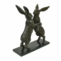 Casa Padrino Luxus Deko Bronze Skulptur Hasen H. 50 cm - Deko Accessoires