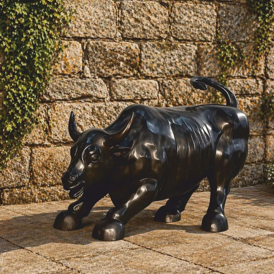 Casa Padrino Luxus Deko Bronze Skulptur Stier Grau 86 cm - Bronze Figur