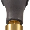 Casa Padrino Luxus Deko Büste Kopf Braun / Messing 15,5 x 20 x H. 41 cm - Steingut Deko Skulptur mit Messing Sockel - Wohnzimmer Deko - Luxus Deko Accessoires