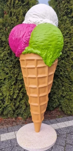 Casa Padrino Luxus Deko Eis im Hörnchen Mehrfarbig H. 185 cm - Großes Deko Eis - Wetterbeständiges XXL Deko Eis - Restaurant Dekoration - Gastronomie Dekoration - Eisdielen Dekoration