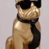 Casa Padrino Luxus Deko Figur Hund Bulldogge Gold / Schwarz H. 65 cm - Kunstharz Deko Skulptur - Wohnzimmer Deko - Luxus Deko Tierfigur