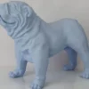 Casa Padrino Luxus Deko Figur Hund Bulldogge Hellblau 85 x 45 x H. 74 cm - Kunstharz Deko Skulptur - Wohnzimmer Deko - Luxus Deko Tierfigur