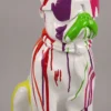 Casa Padrino Luxus Deko Figur Hund Bulldogge Weiß / Mehrfarbig H. 65 cm - Kunstharz Deko Skulptur - Wohnzimmer Deko - Luxus Deko Tierfigur