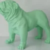 Casa Padrino Luxus Deko Figur Hund Bulldogge Hellgrün 85 x 45 x H. 74 cm - Kunstharz Deko Skulptur - Wohnzimmer Deko - Luxus Deko Tierfigur