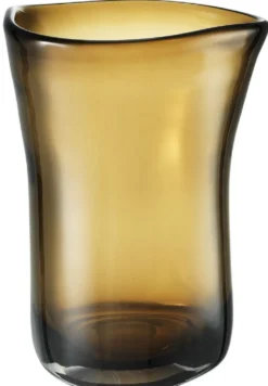 Casa Padrino Luxus Deko Glas Vase Braun Ø 20 x H. 27,5 cm - Mundgeblasene Blumenvase - Luxus Deko Accessoires