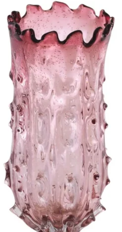 Casa Padrino Luxus Deko Glas Vase Blassrosa Ø 24 x H. 42 cm - Designer Blumenvase