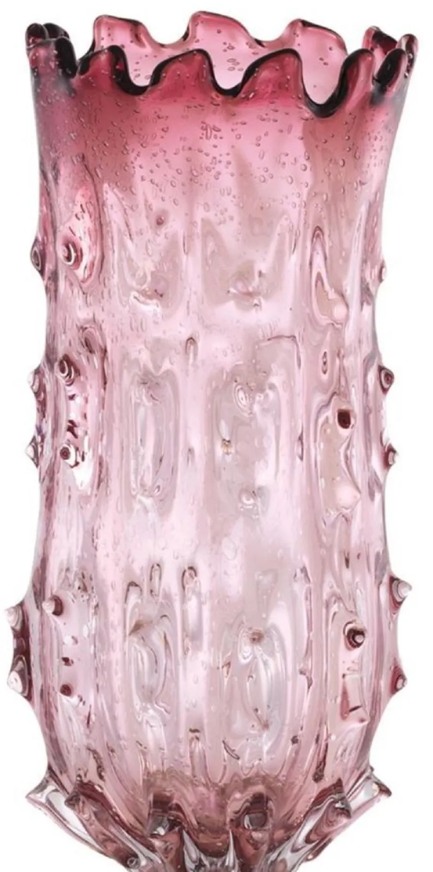 Casa Padrino Luxus Deko Glas Vase Blassrosa Ø 24 x H. 42 cm - Designer Blumenvase