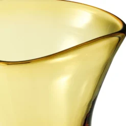 Casa Padrino Luxus Deko Glas Vase Gelb Ø 20 x H. 27,5 cm - Mundgeblasene Blumenvase - Luxus Deko Accessoires