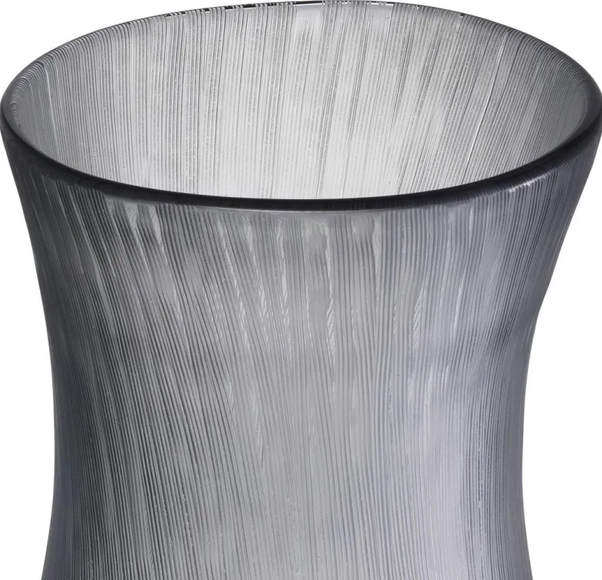 Casa Padrino Luxus Deko Glas Vase Grau Ø 18 x H. 37,5 cm - Elegante mundgeblasene Blumenvase - Deko Accessoires