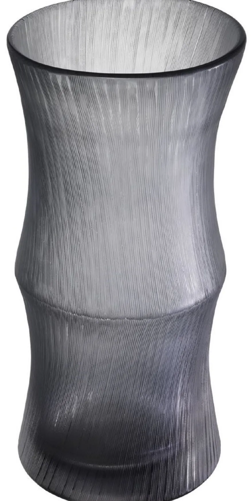 Casa Padrino Luxus Deko Glas Vase Grau Ø 18 x H. 37,5 cm - Elegante mundgeblasene Blumenvase - Deko Accessoires