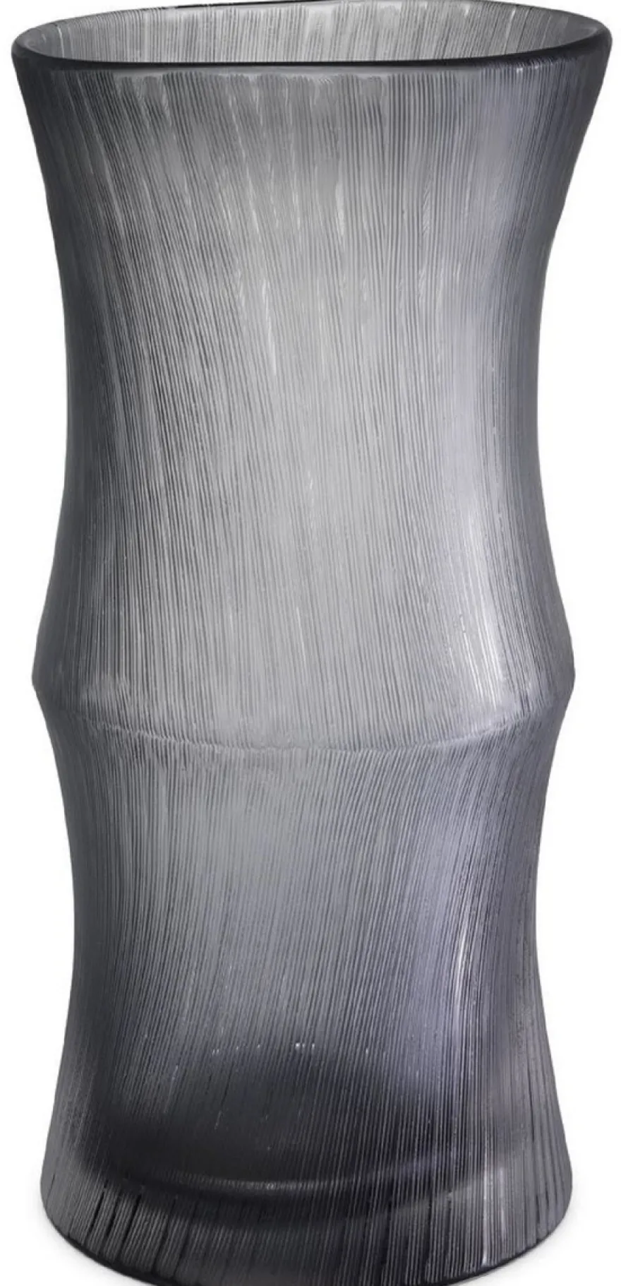 Casa Padrino Luxus Deko Glas Vase Grau Ø 18 x H. 37,5 cm - Elegante mundgeblasene Blumenvase - Deko Accessoires