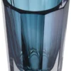 Casa Padrino Luxus Deko Glas Vase Blau Ø 12 x H. 18 cm - Elegante handgefertigte 8-eckige Blumenvase - Deko Accessoires