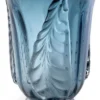 Casa Padrino Luxus Deko Glas Vase Blau Ø 24,5 x H. 35 cm - Elegante mundgeblasene Blumenvase - Deko Accessoires