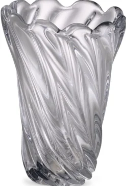 Casa Padrino Luxus Deko Glas Vase Ø 20,5 x H. 29 cm - Mundgeblasene Blumenvase - Luxus Deko Accessoires