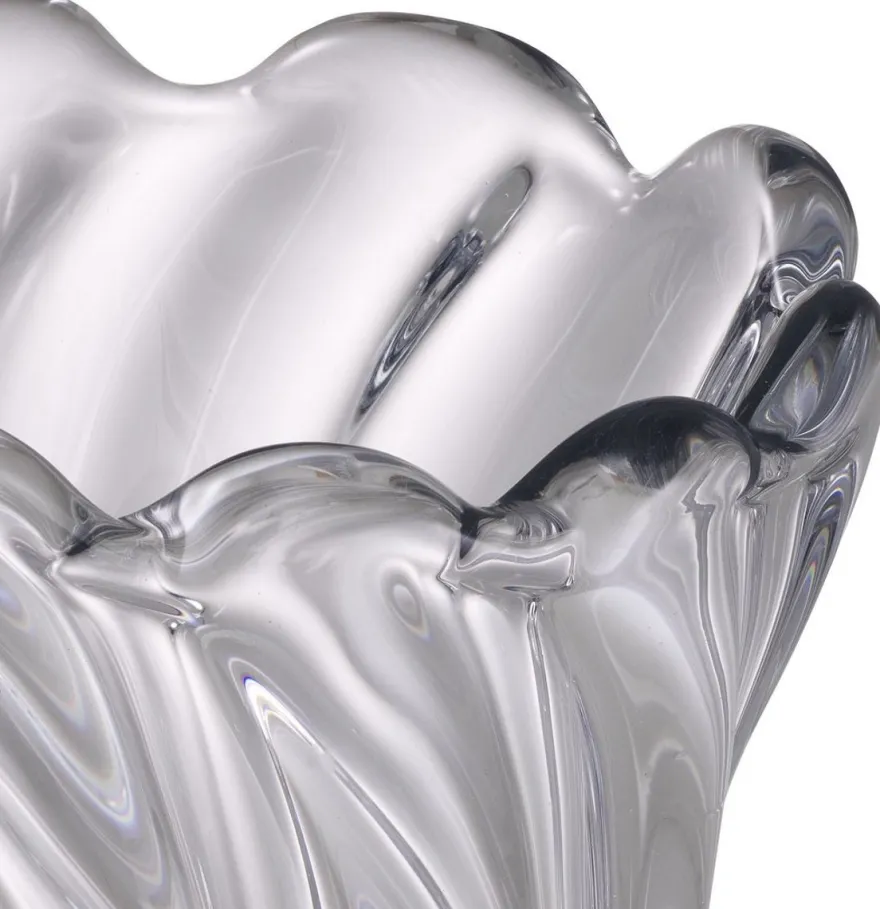 Casa Padrino Luxus Deko Glas Vase Ø 20,5 x H. 29 cm - Mundgeblasene Blumenvase - Luxus Deko Accessoires