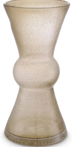 Casa Padrino Luxus Deko Glas Vase Braun Ø 18 x H. 37 cm - Mundgeblasene Blumenvase - Deko Accessoires - Luxus Kollektion
